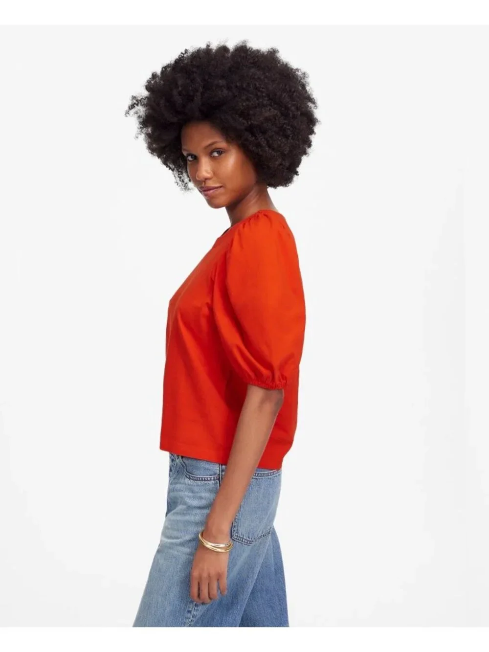 NWT Madewell Red Puff-Sleeve Tee - Size: XXS